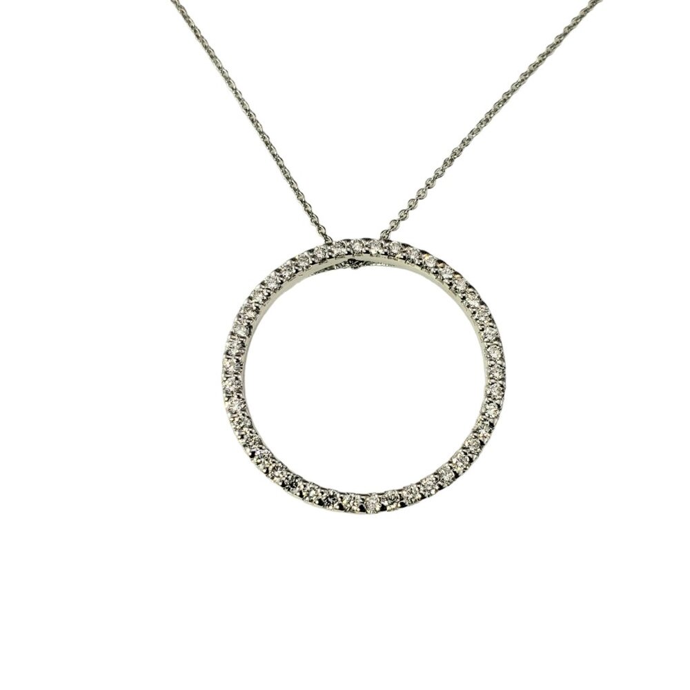 Roberto Coin 18K White Gold & Diamond Circle of Life Pendant Necklace #18059